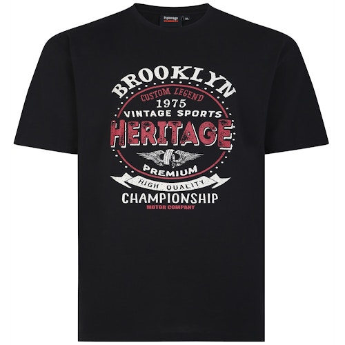 T-Shirt mit Spionage-Heritage-Print, Schwarz